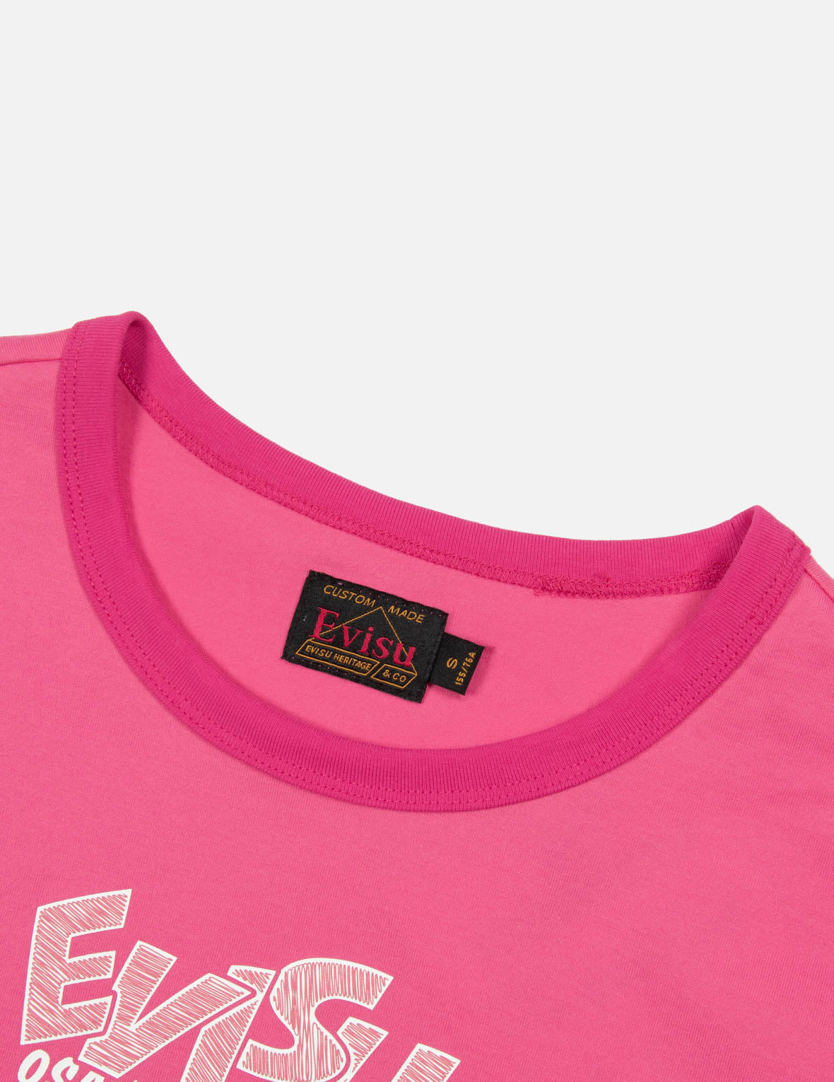 商标和章鱼烧达摩印花常规版型滚边T恤