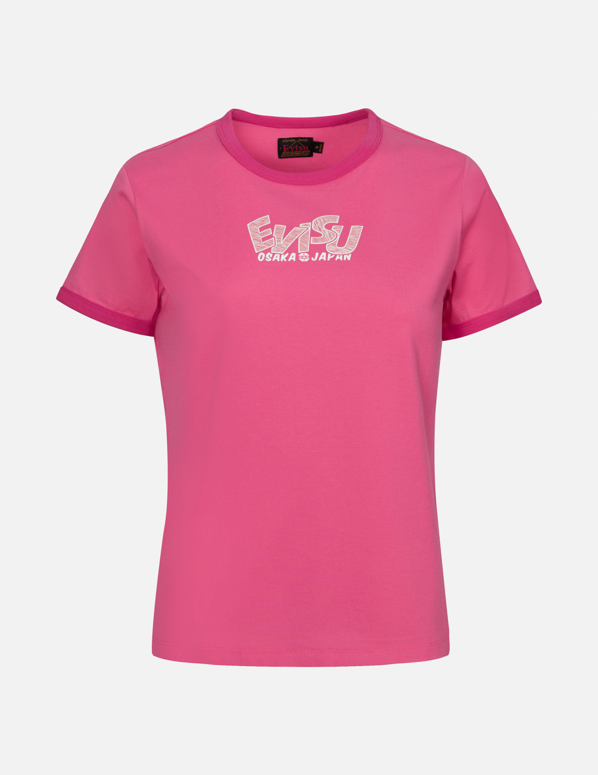 商标和章鱼烧达摩印花常规版型滚边T恤