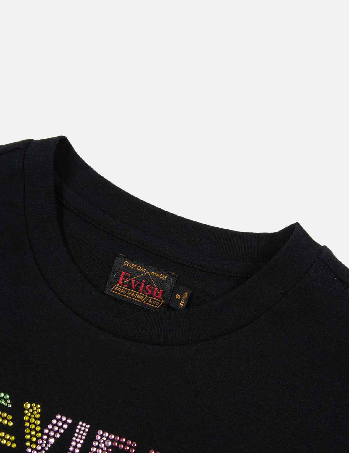 Colorful Rhinestone Logo Slim Fit T-shirt