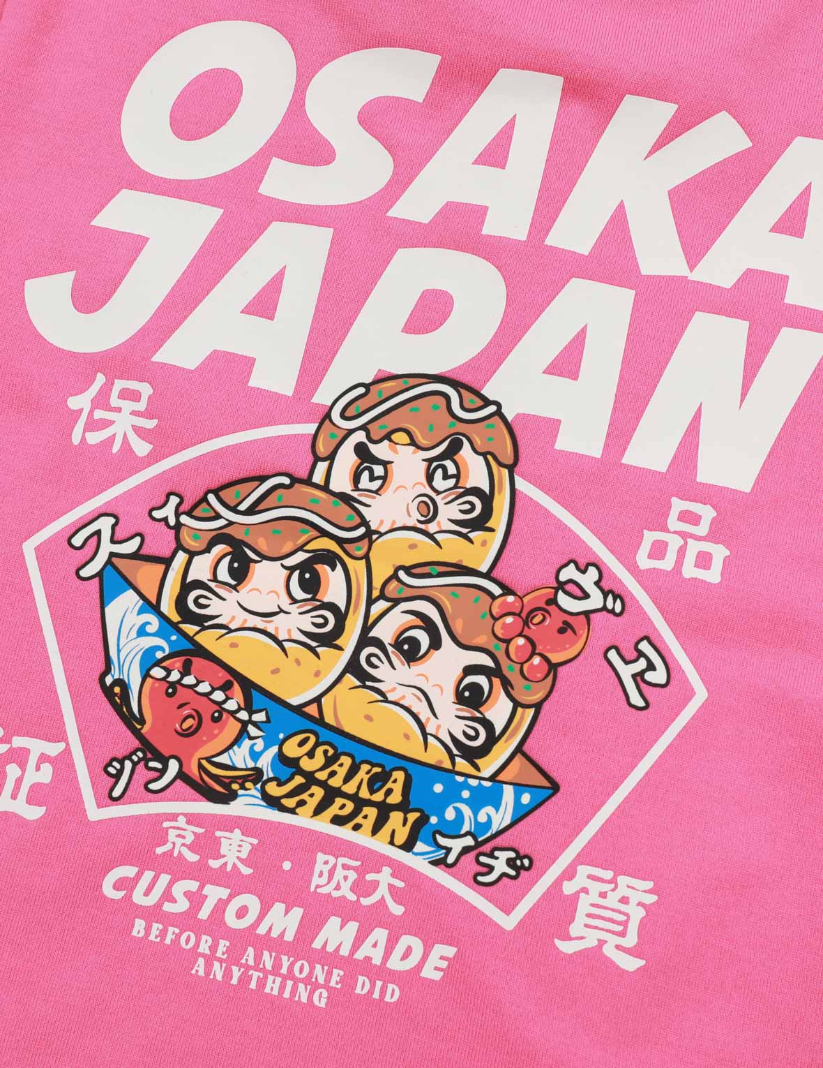 商标和达摩章鱼烧印花常规版型T恤