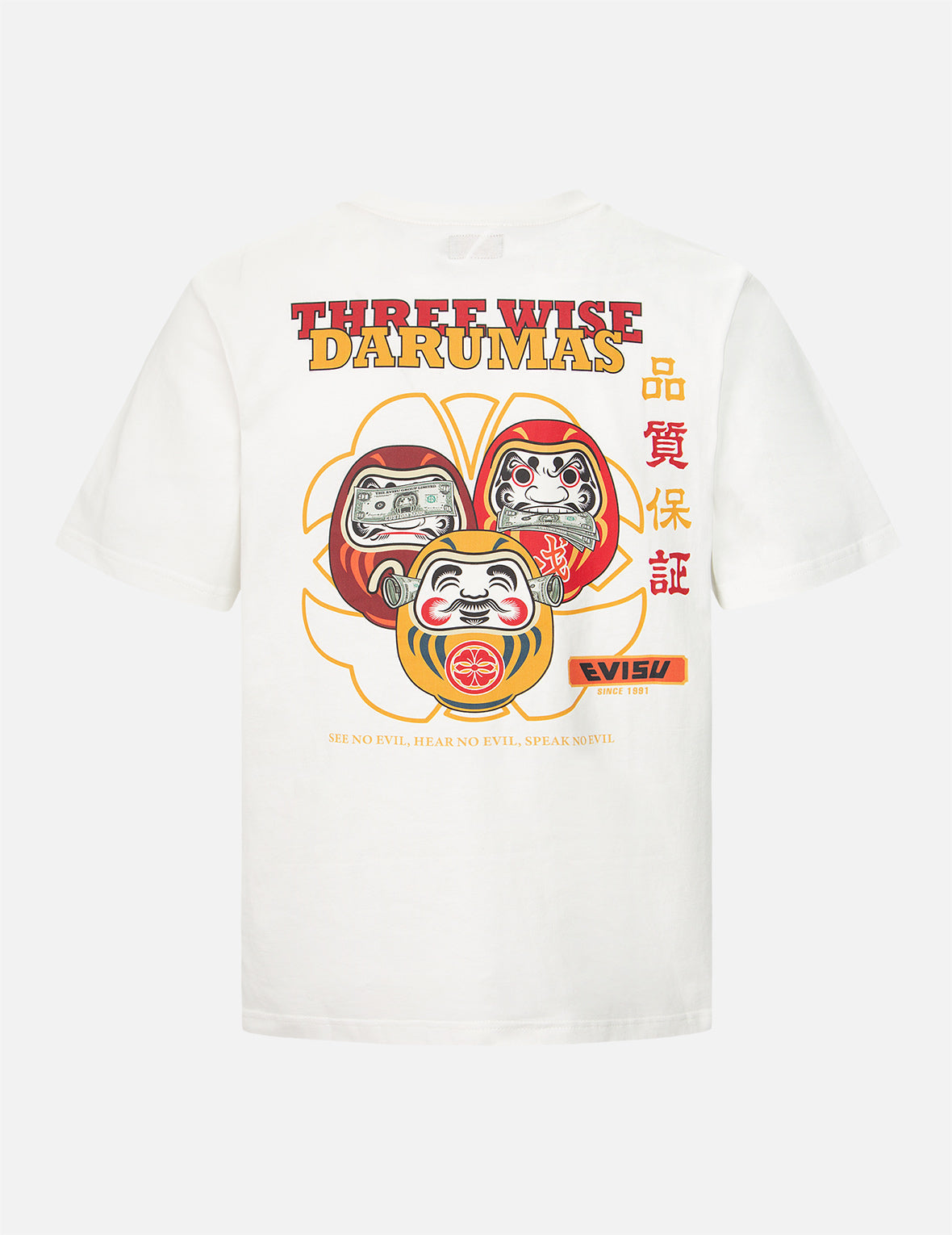 Three Wise Darumas Print T-shirt