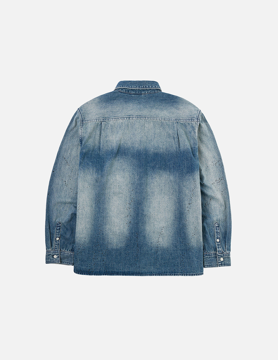 泼墨海鸥印花常规版型木匠牛仔衬衣