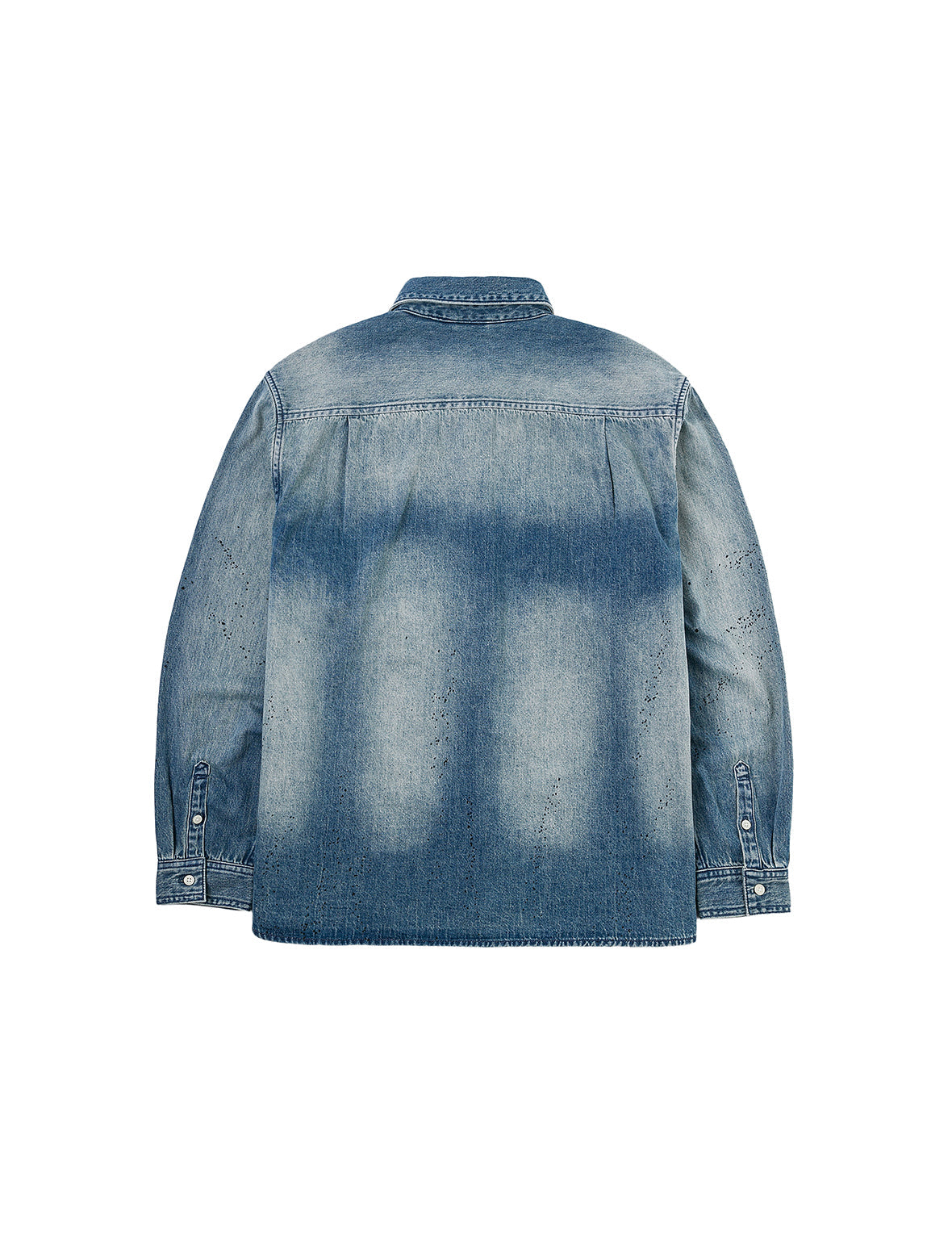 泼墨海鸥印花常规版型木匠牛仔衬衣