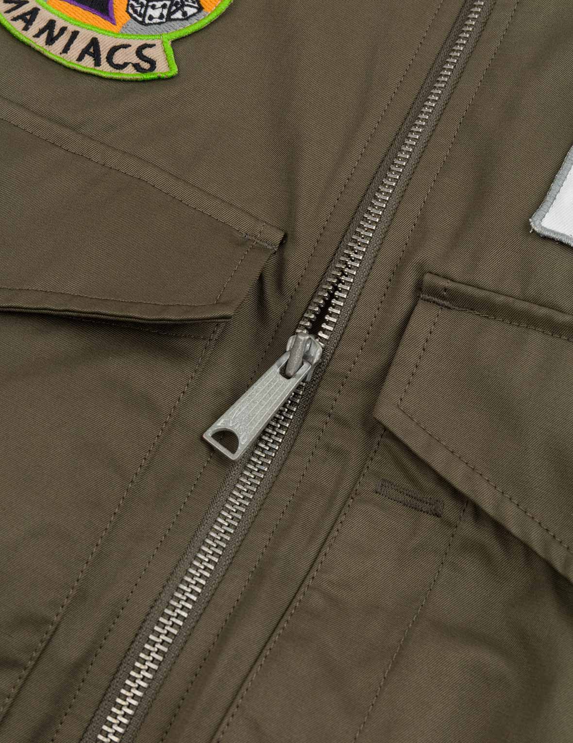 Multi Logo Badges Embroidery Regular Fit Padded Bomber Jacket