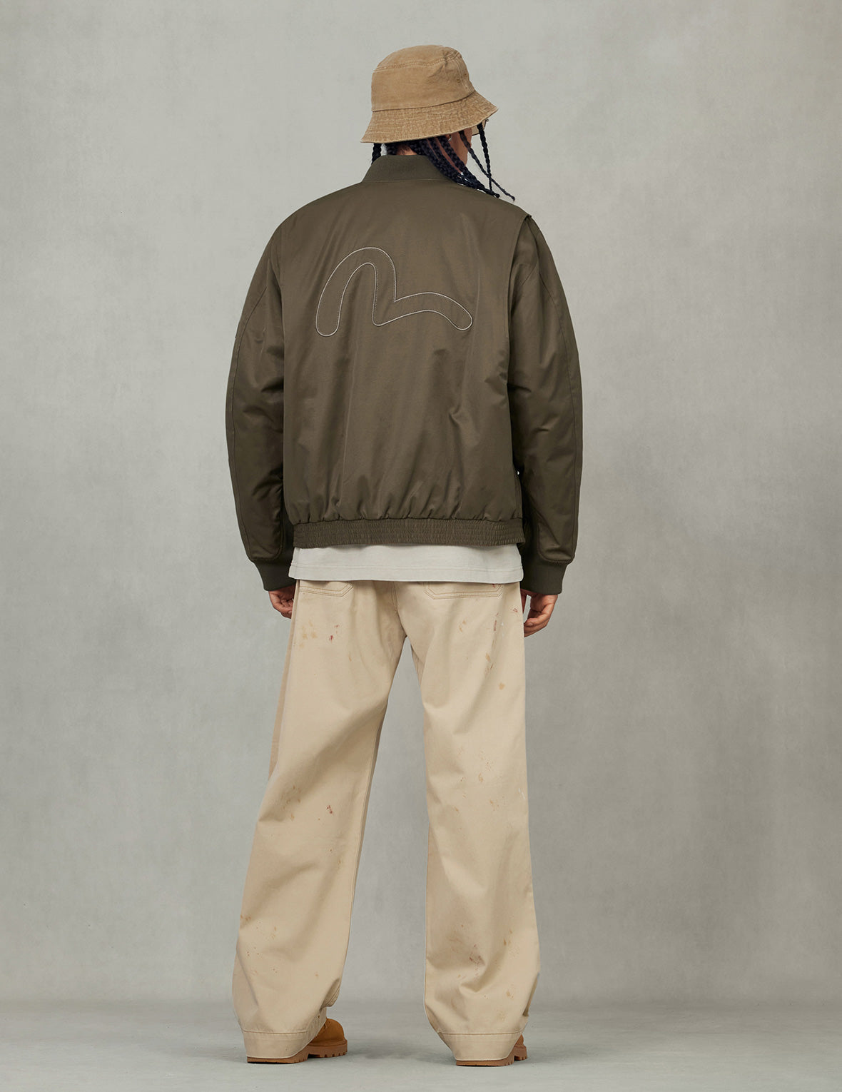 Multi Logo Badges Embroidery Regular Fit Padded Bomber Jacket