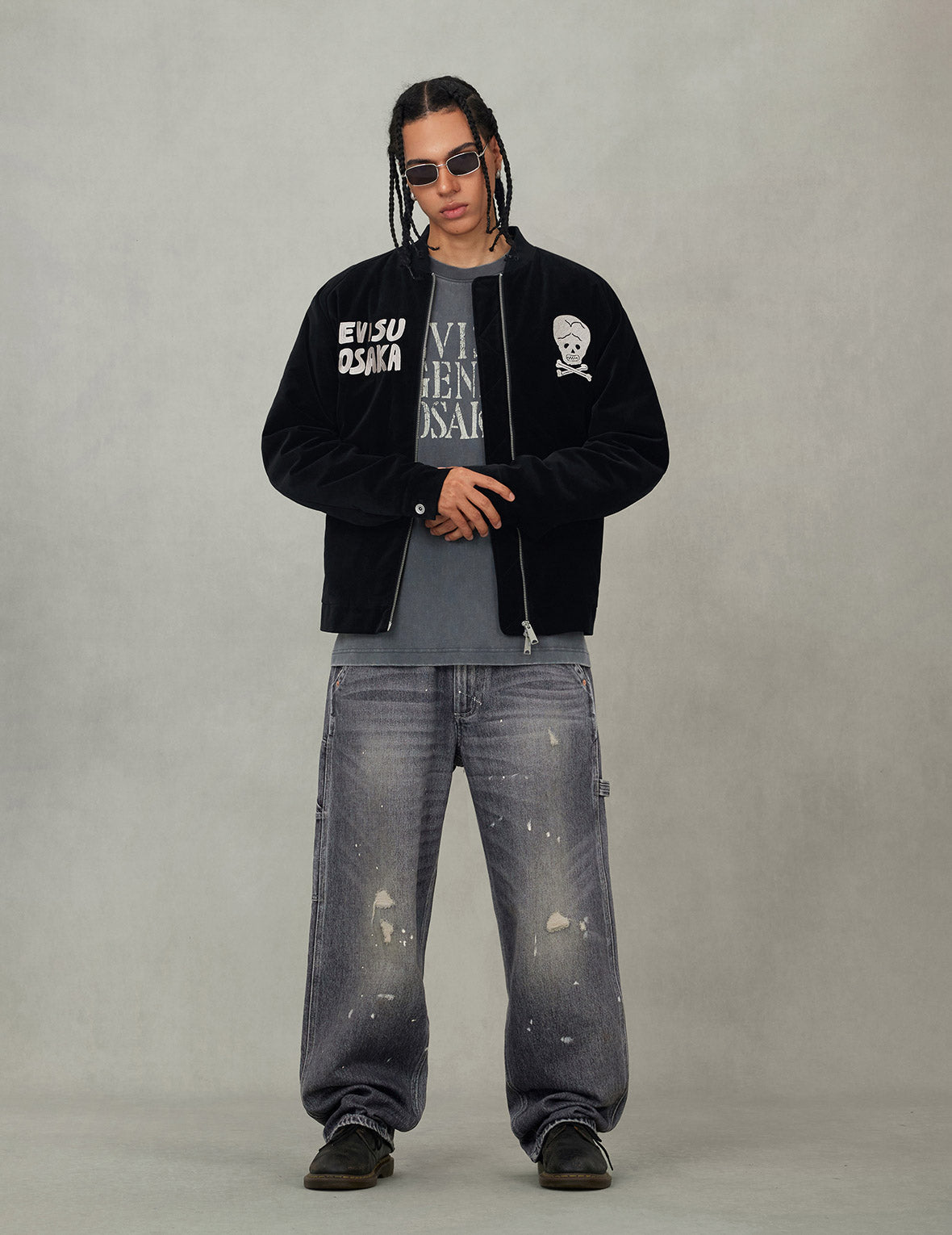 ジャケット・アウター 90s vintage souvenir jacket velvet black 90's～ Black velour souvenir jacket 龍 鷹 | 古着屋 grin days