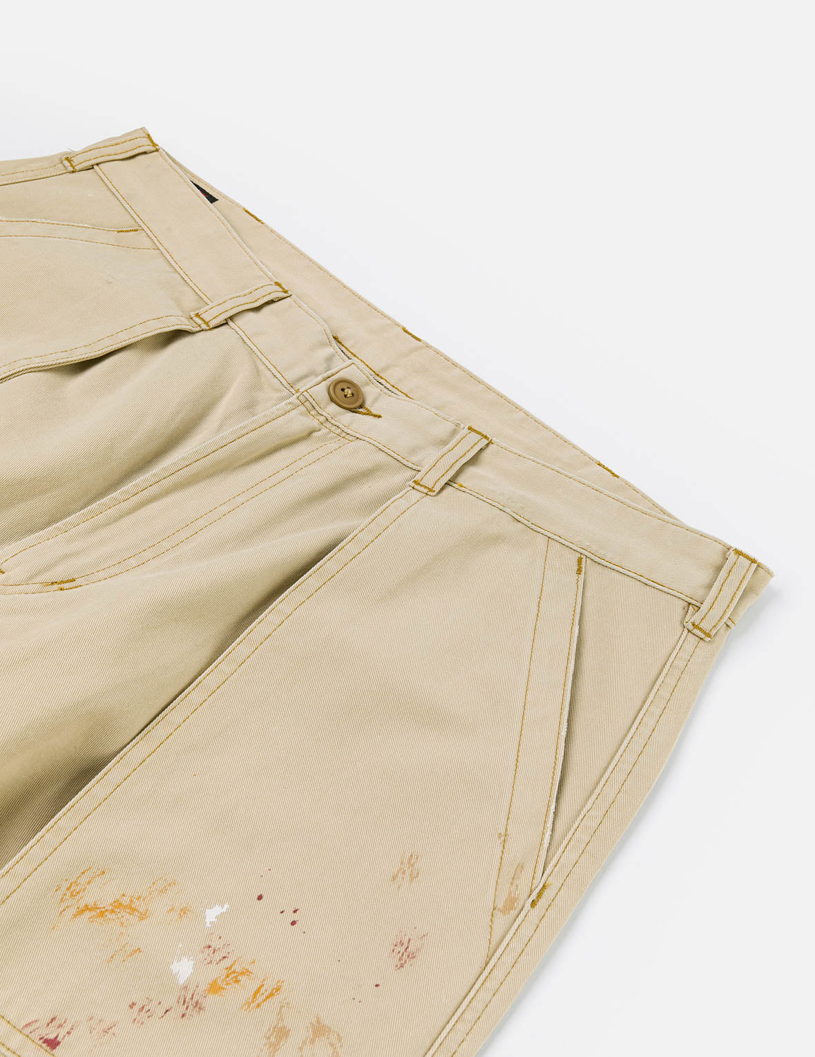 Hand-Painted Seagull and Splash-ink Print Relax Fit Flight Pants