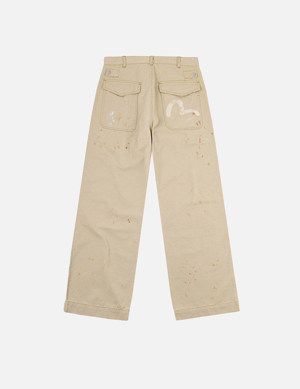 Hand-Painted Seagull and Splash-ink Print Relax Fit Flight Pants