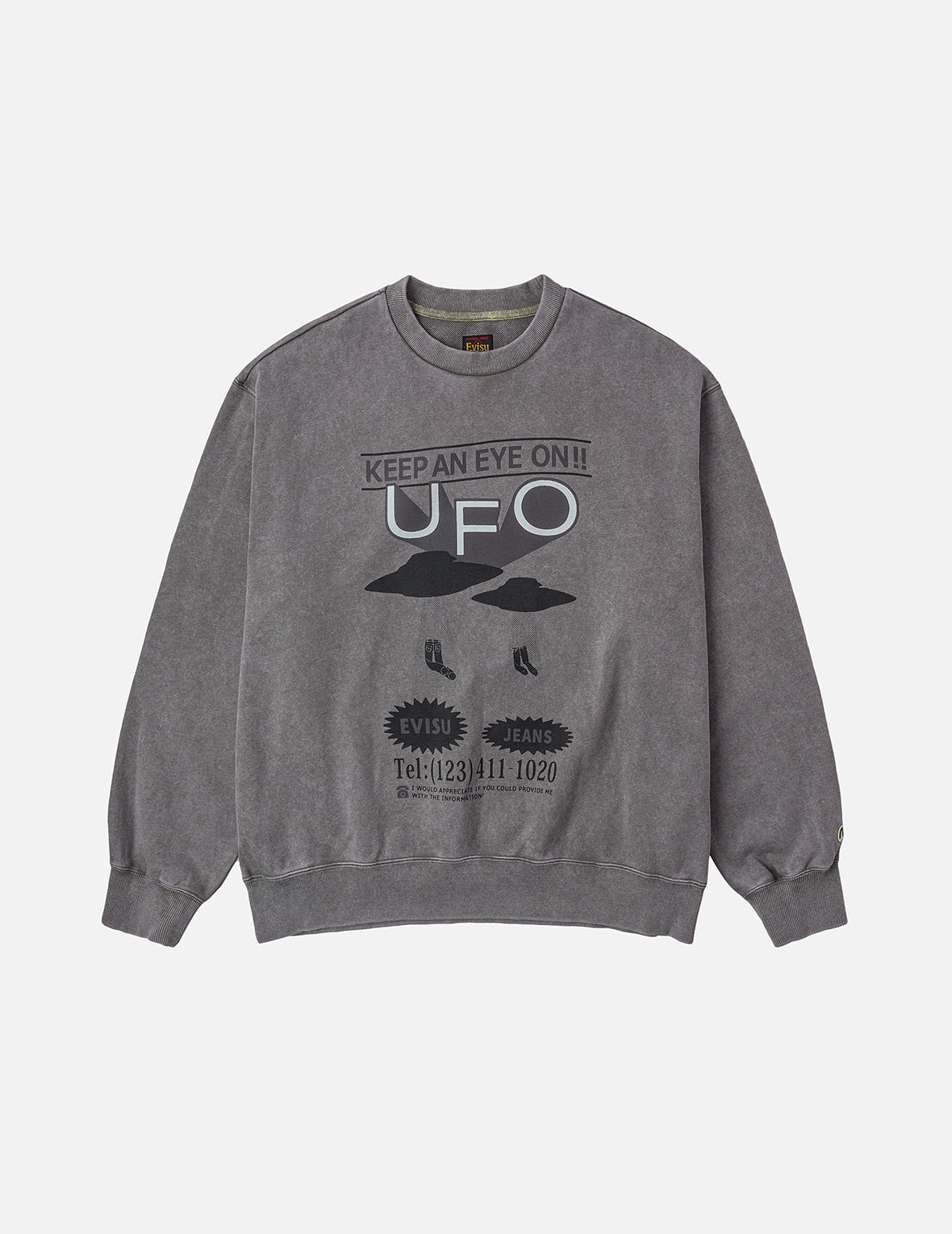 UFO Print and Seagull Appliqué Relax Fit Hoodie