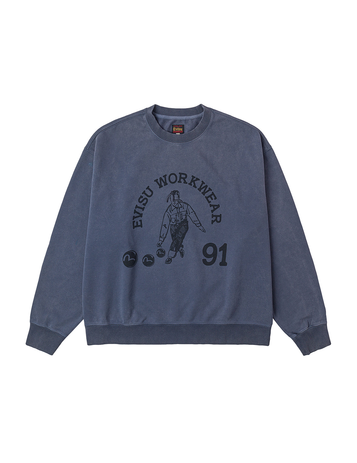 保龄球工装印花宽版休闲卫衣