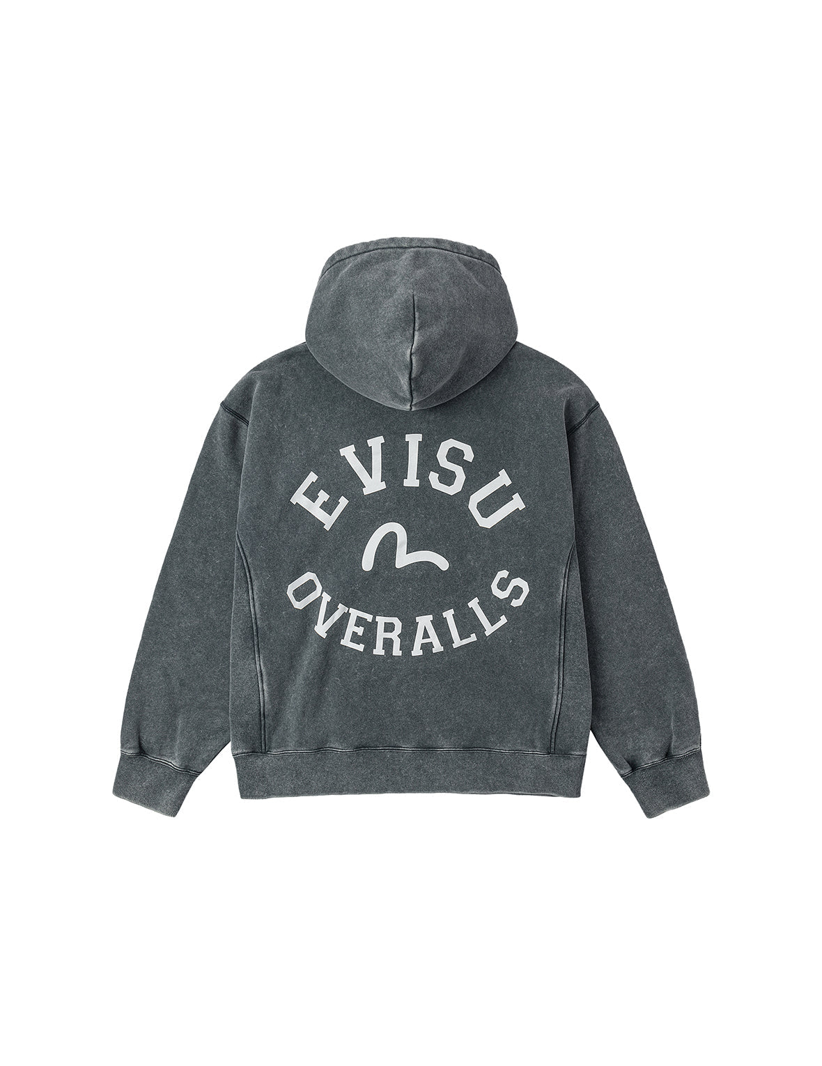 Washed Seagull and Logo Print Relax Fit Hoodie