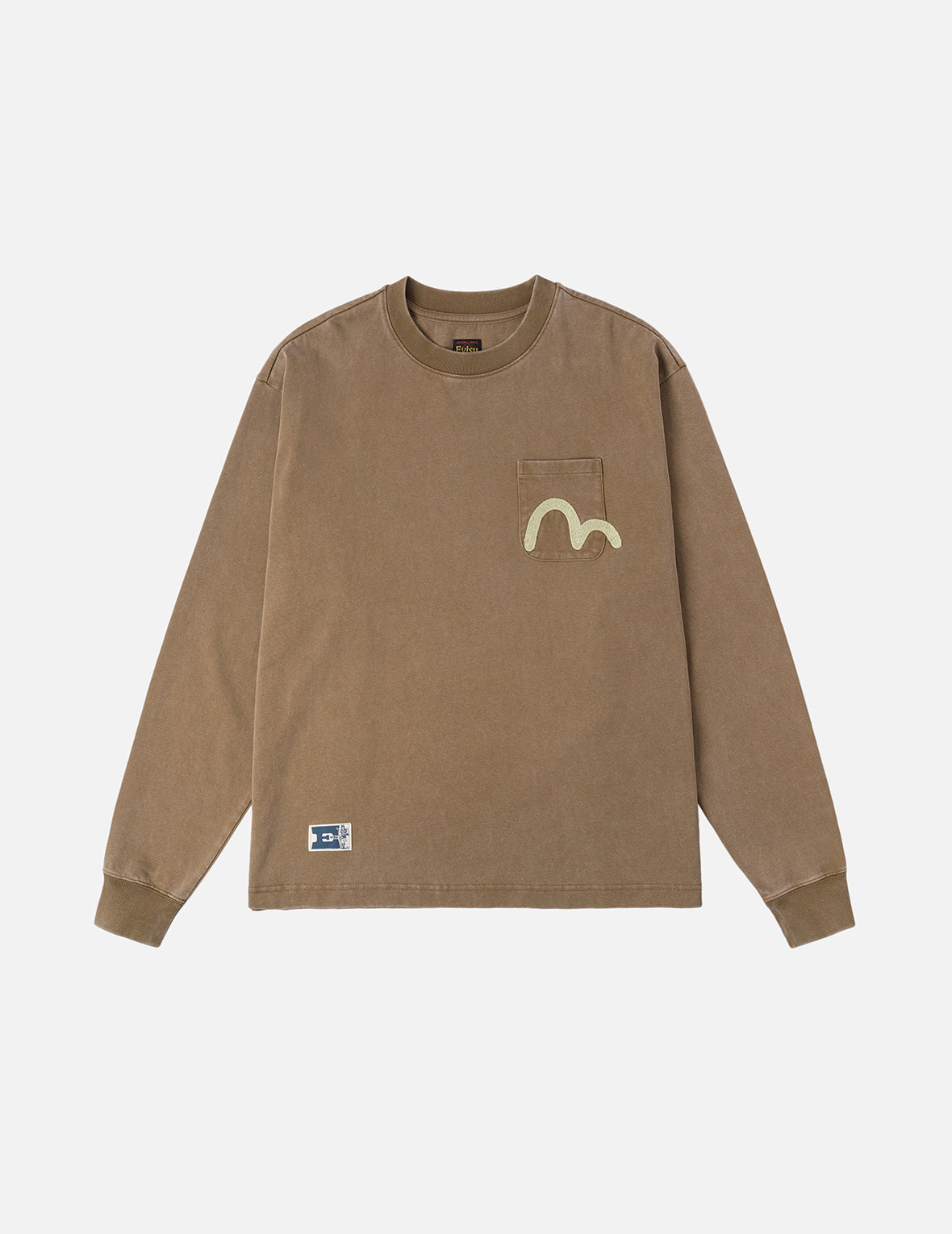 Seagull Embroidery Pocket Relax Fit Long-sleeve T-shirt