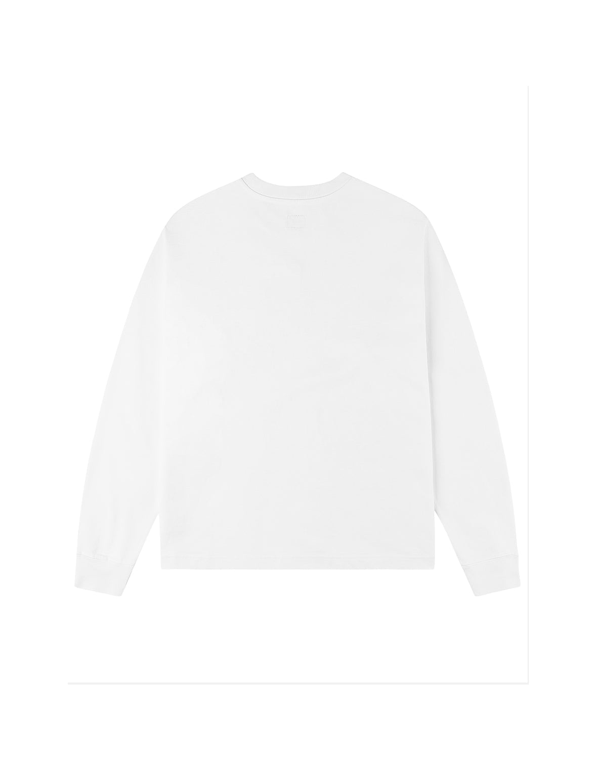 海鸥刺绣口袋宽版休闲长袖T恤