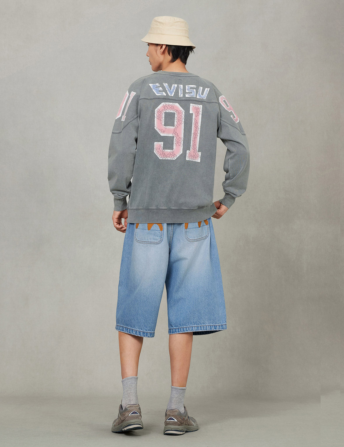 Logo and "91" Print Regular Fit Long-Sleeve T-shirt