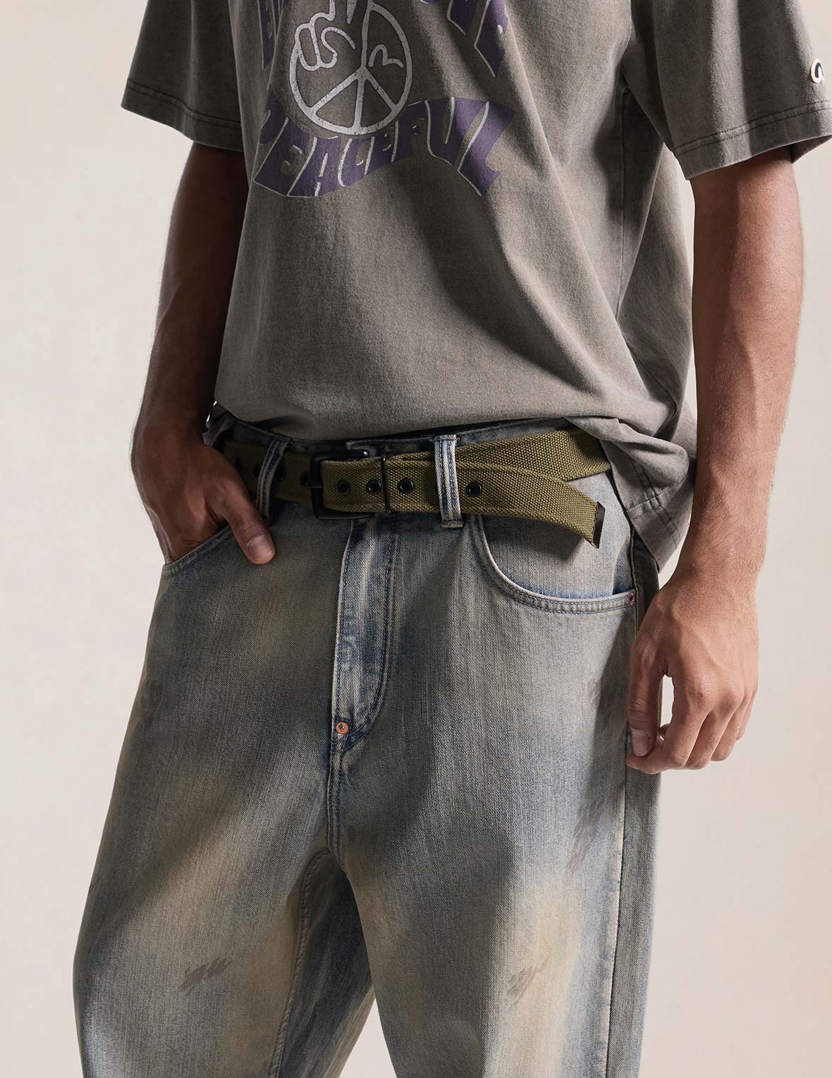 Washed Canvas Army Belt