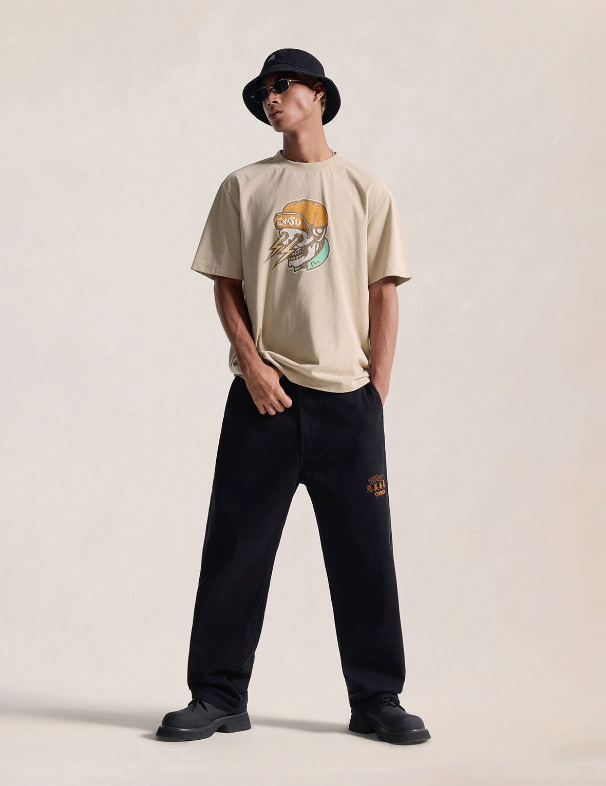 Raijin Skull Print T-shirt