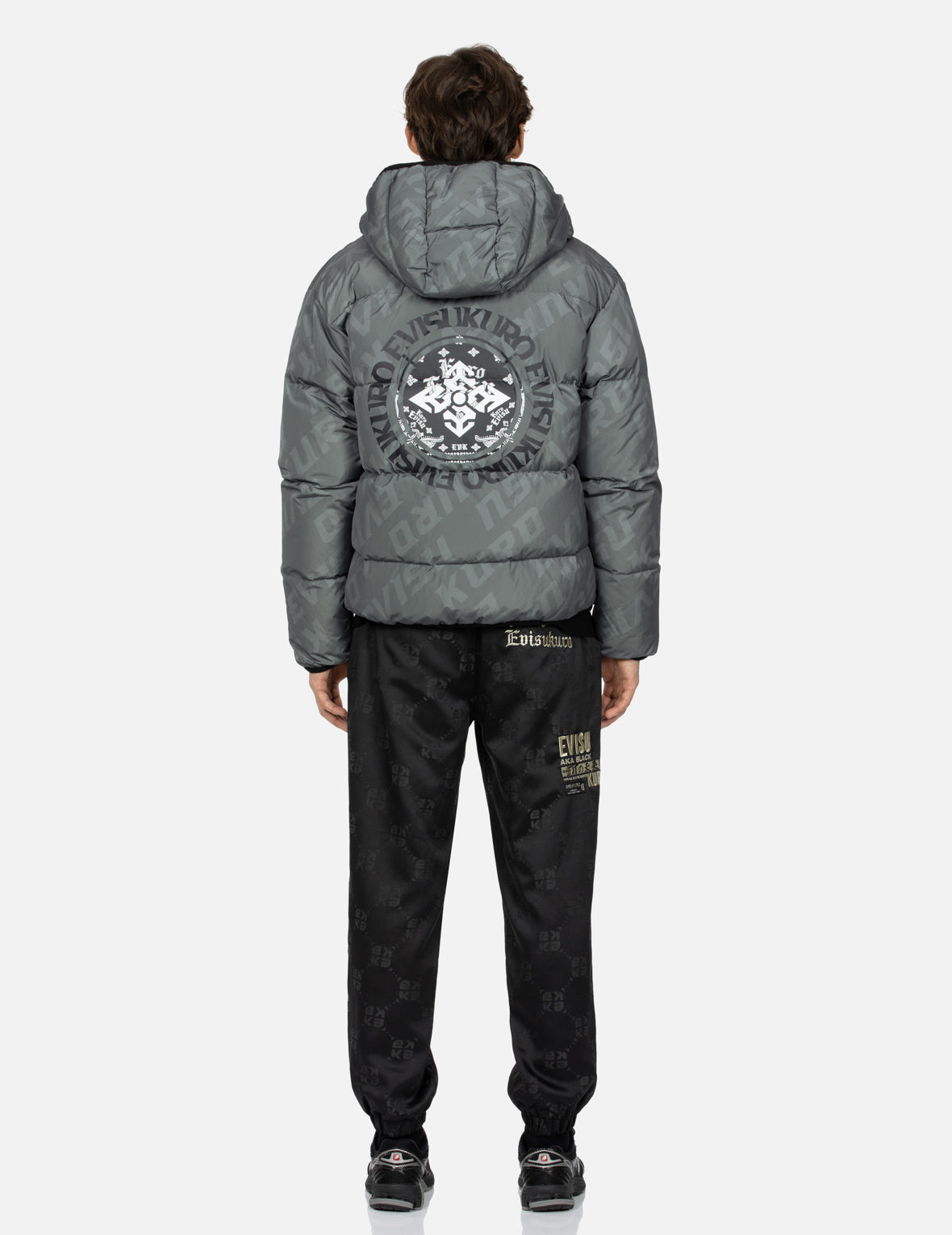 Monogram Print Relaxed Down Jacket