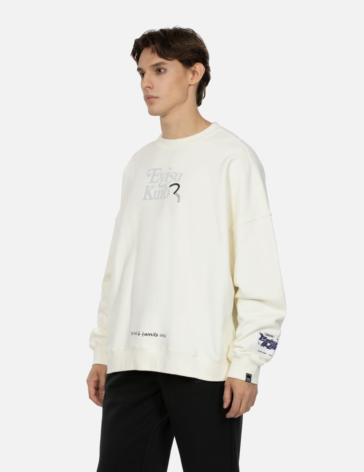 Logo and Seagull Print Oversized Sweatshirt