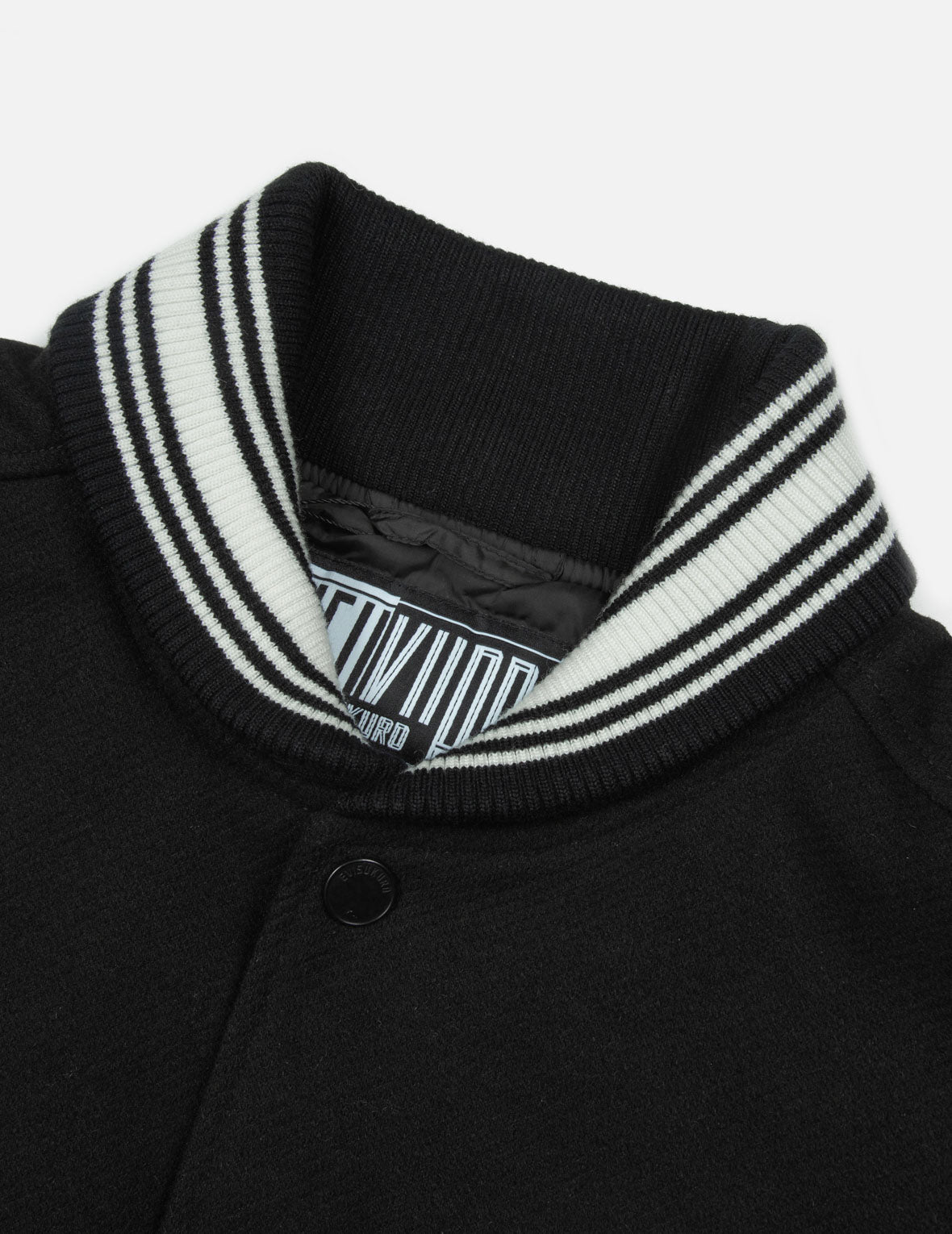 多重商标刺绣徽章宽版休闲夹棉棒球外套