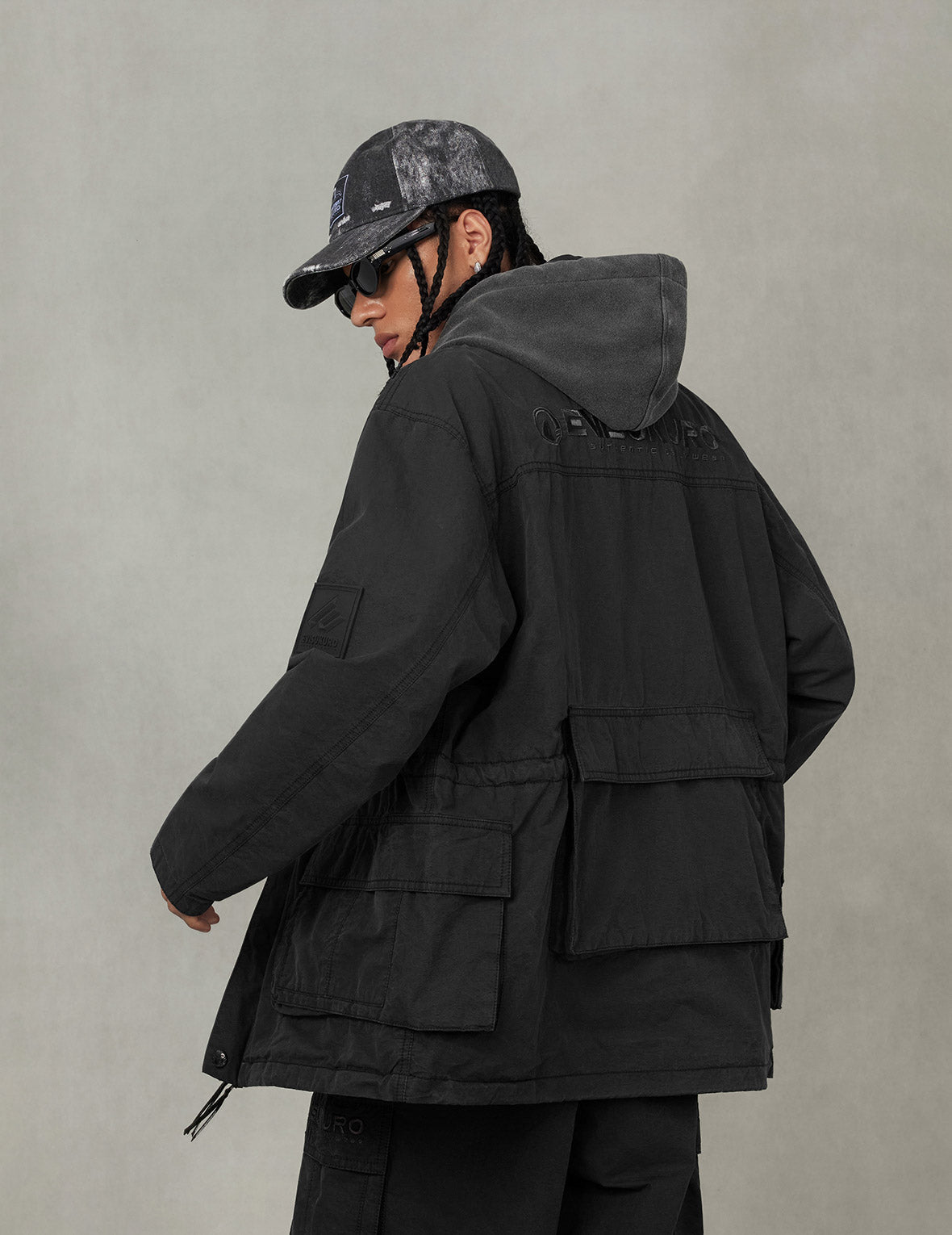 EVISUKURO Embroidery and Bio-washed Relax Fit Jacket