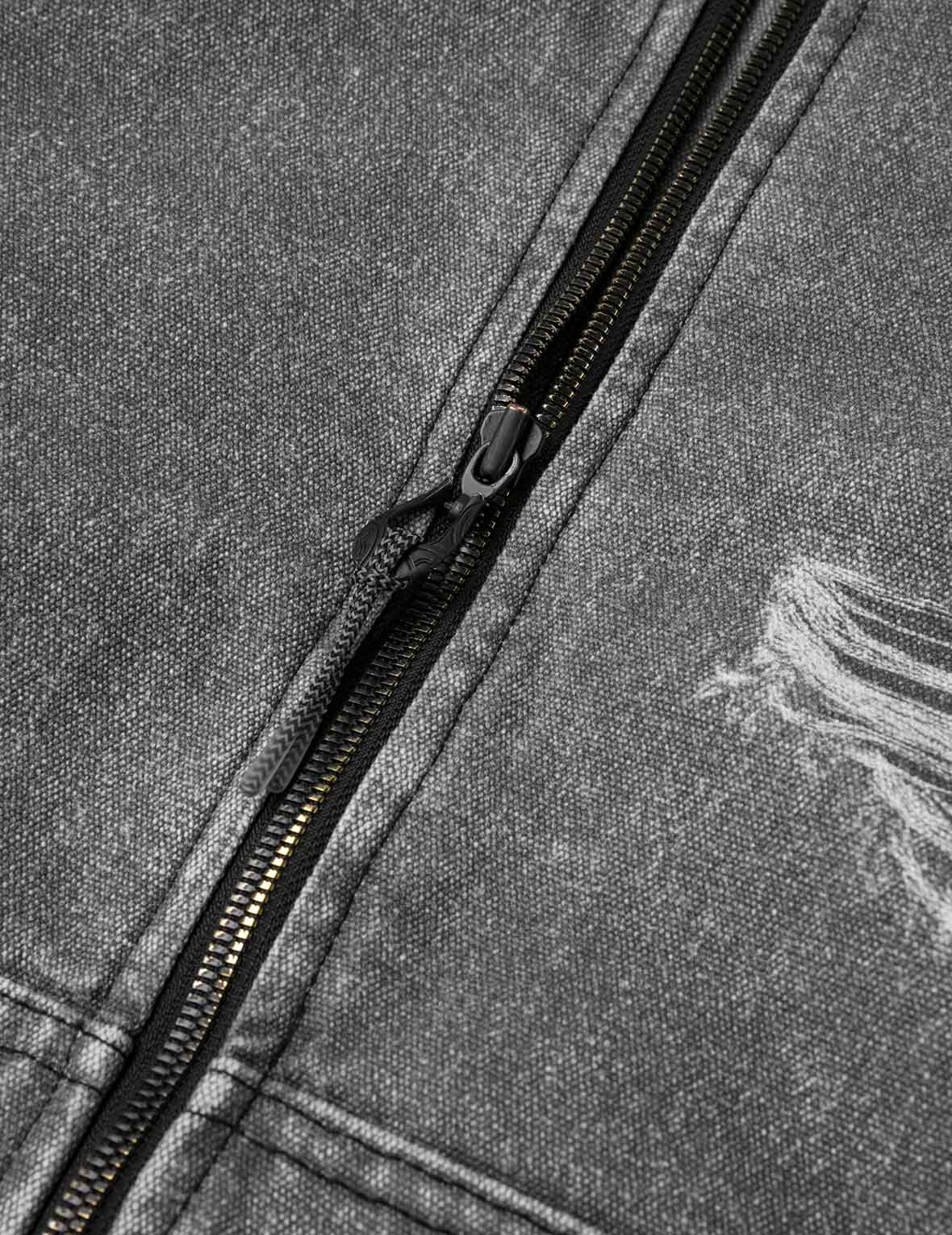 破损印花和商标刺绣寛松飞行员夹棉外套