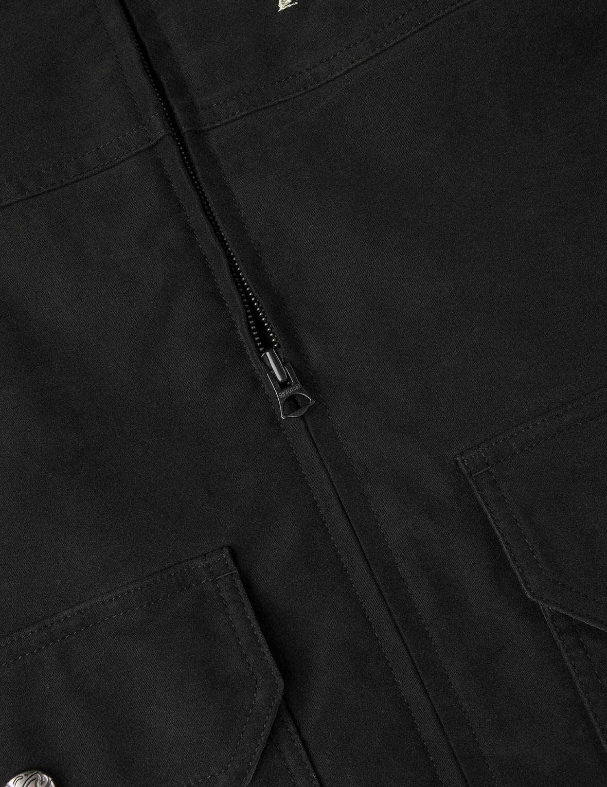 商标刺绣休闲水洗工装夹棉外套