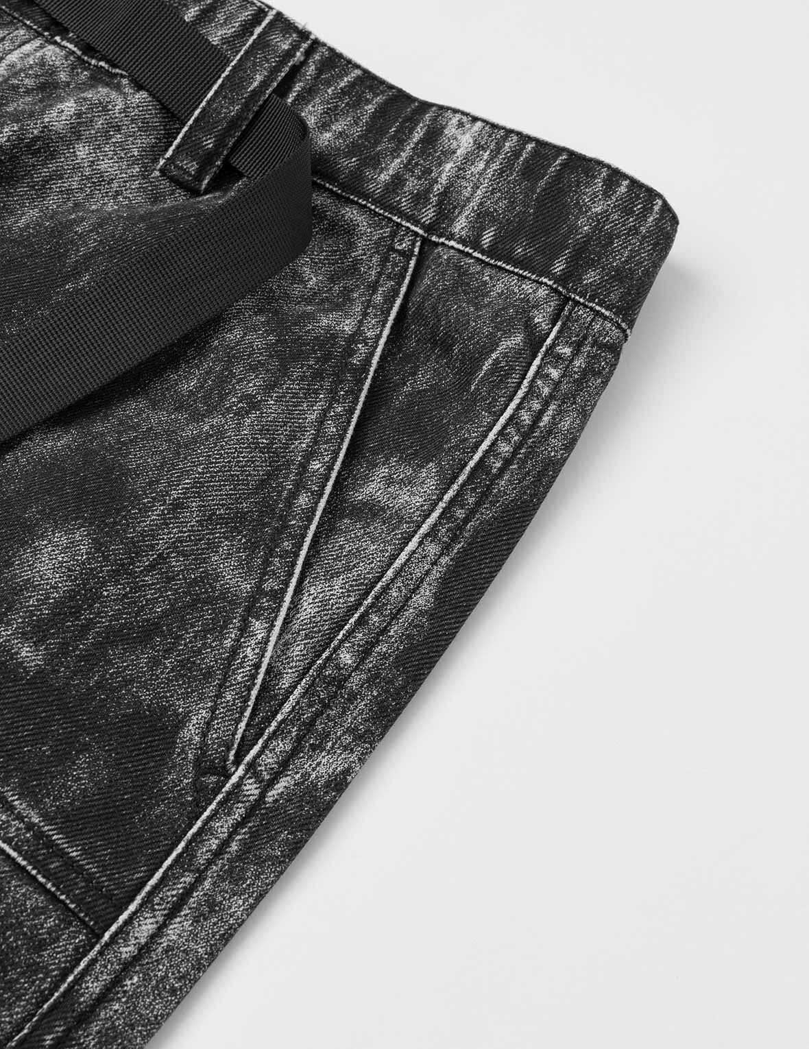 满地手刷图案印花常规版型长裤