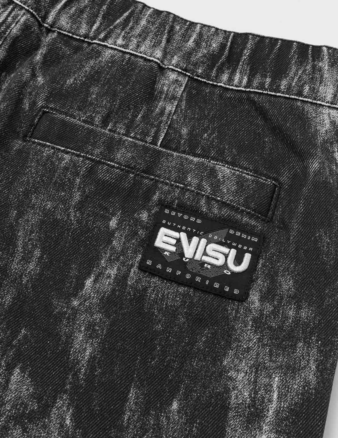 满地手刷图案印花常规版型长裤