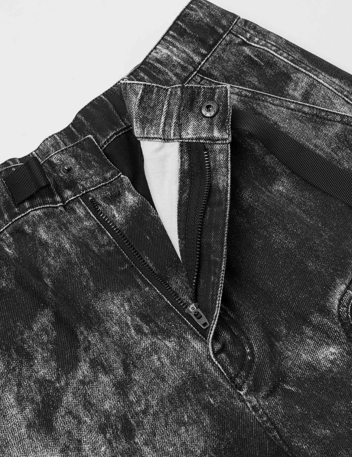 满地手刷图案印花常规版型长裤