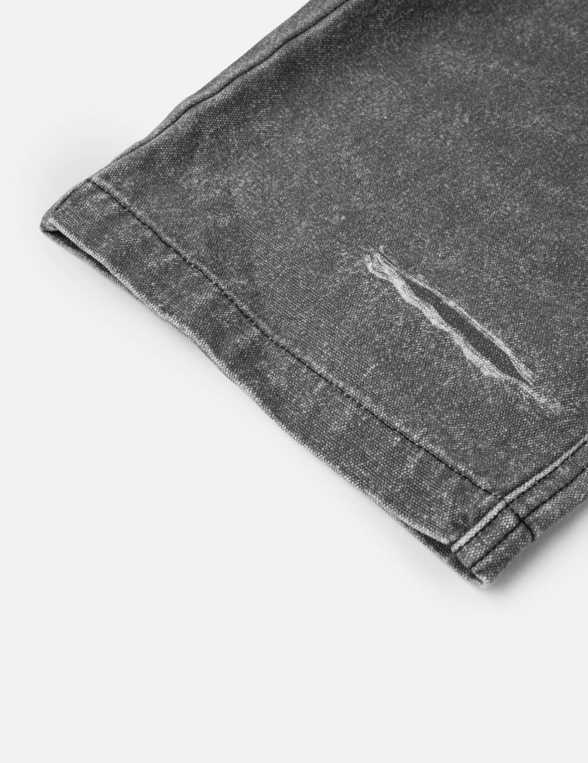 破损印花休闲长裤