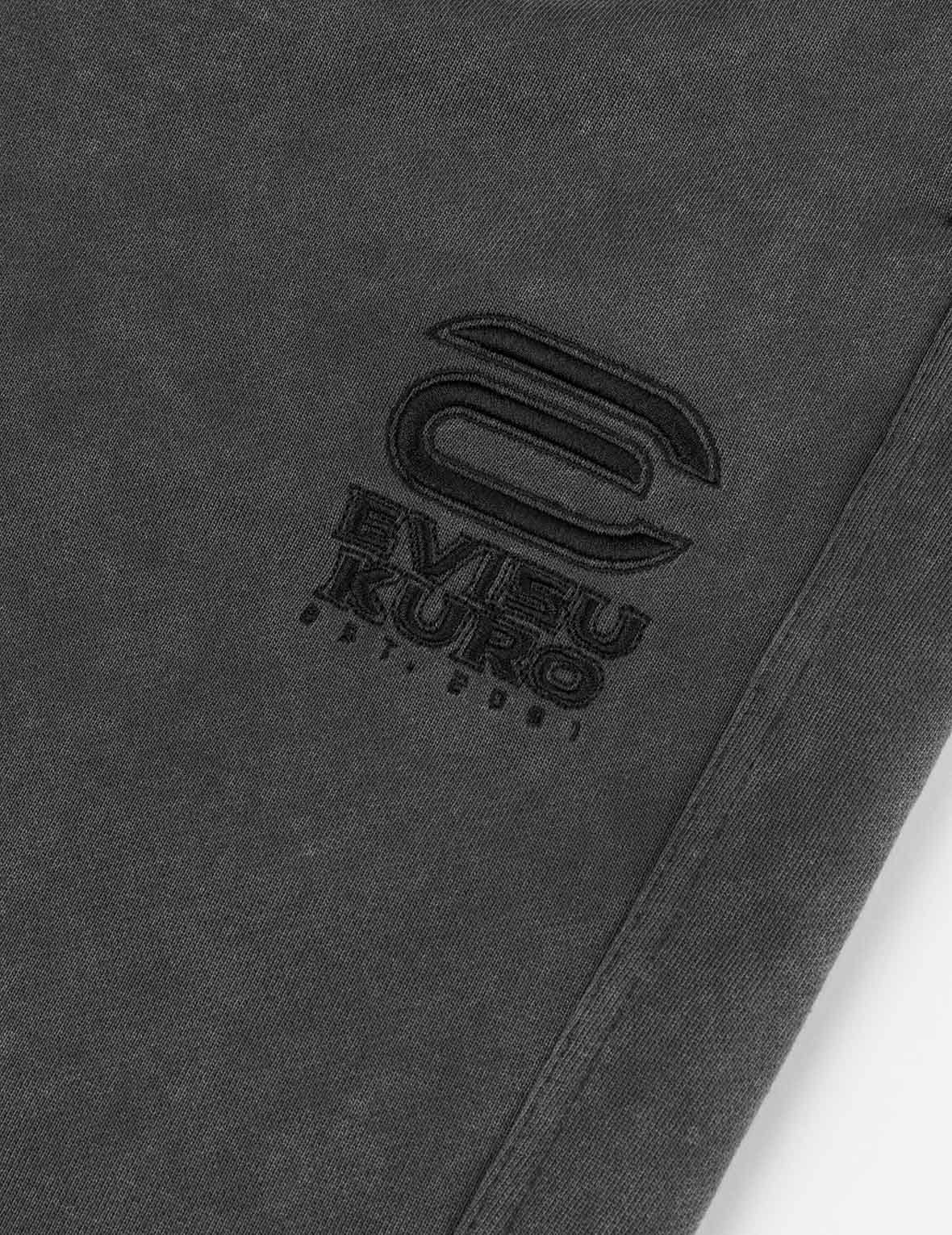 EVISUKURO E刺绣破损宽版运动裤