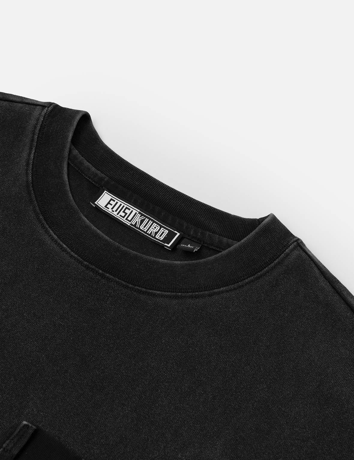 Washed Distressed Pocket and Gradient Print Loose Fit T-shirt