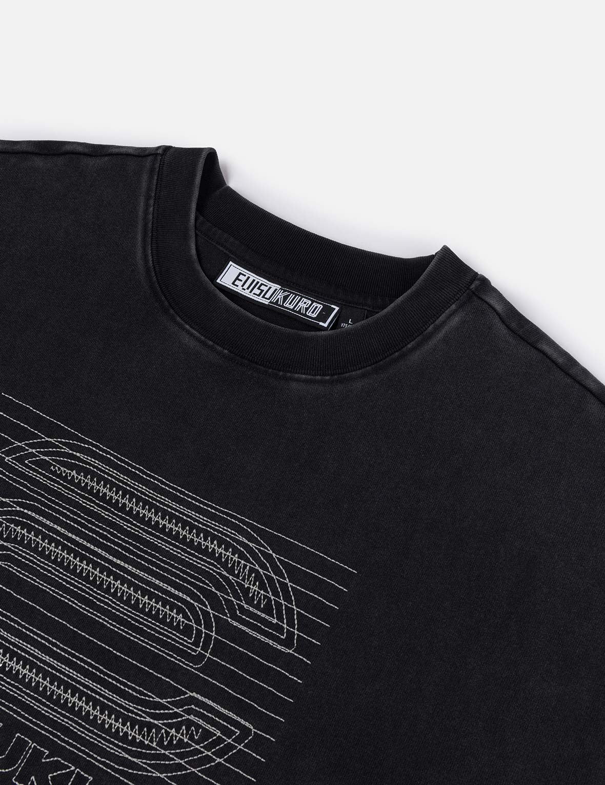 EVISUKURO E夜光绣花宽版T恤