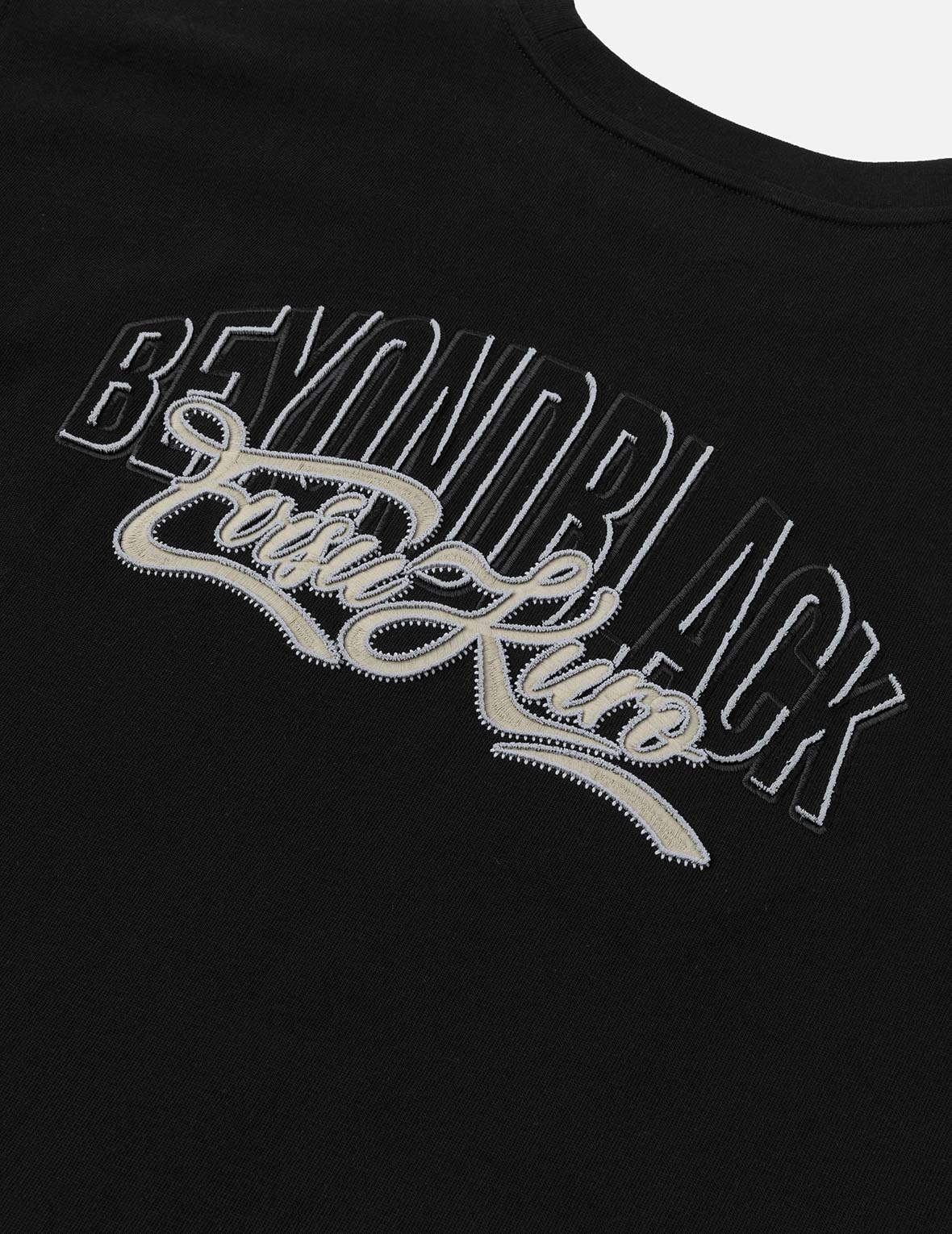 EVISUKURO牙刷绣花和撞色超宽版T恤