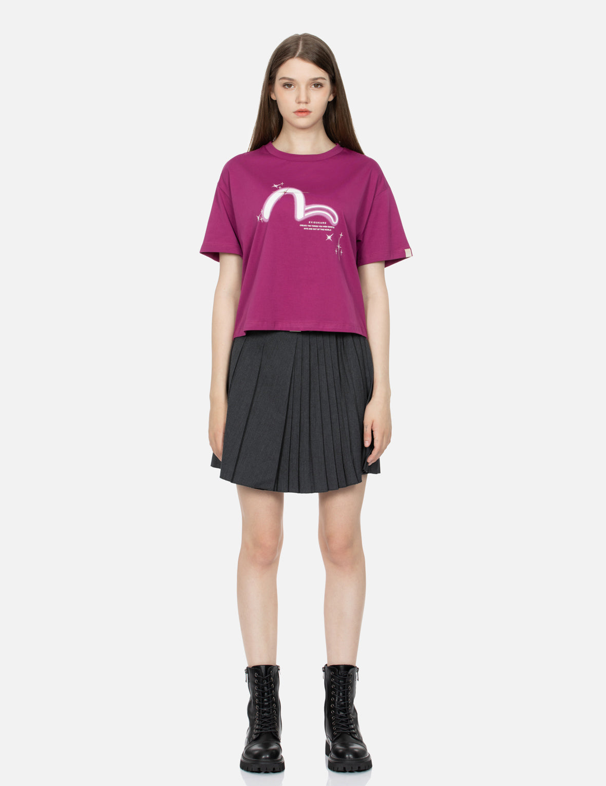 Seagull and Galaxy Print Drop Shoulder T-Shirt