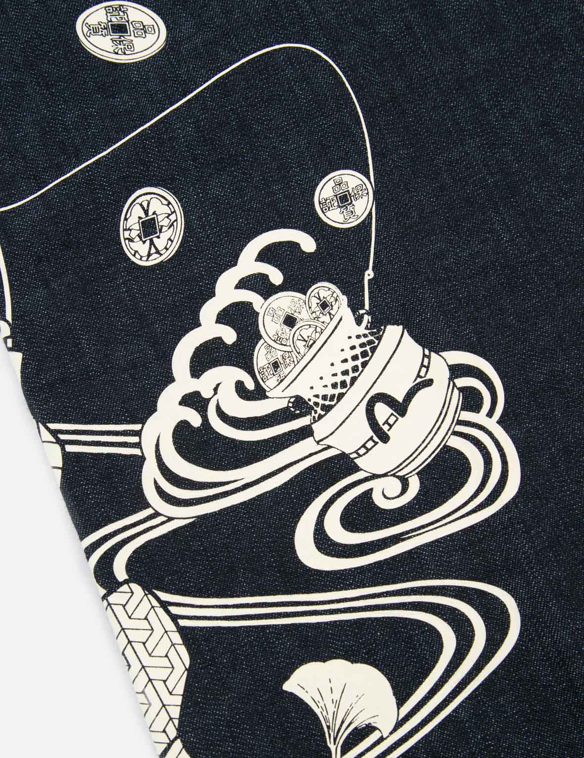 “The Fisherman God of Fortune” Print Denim Shirt