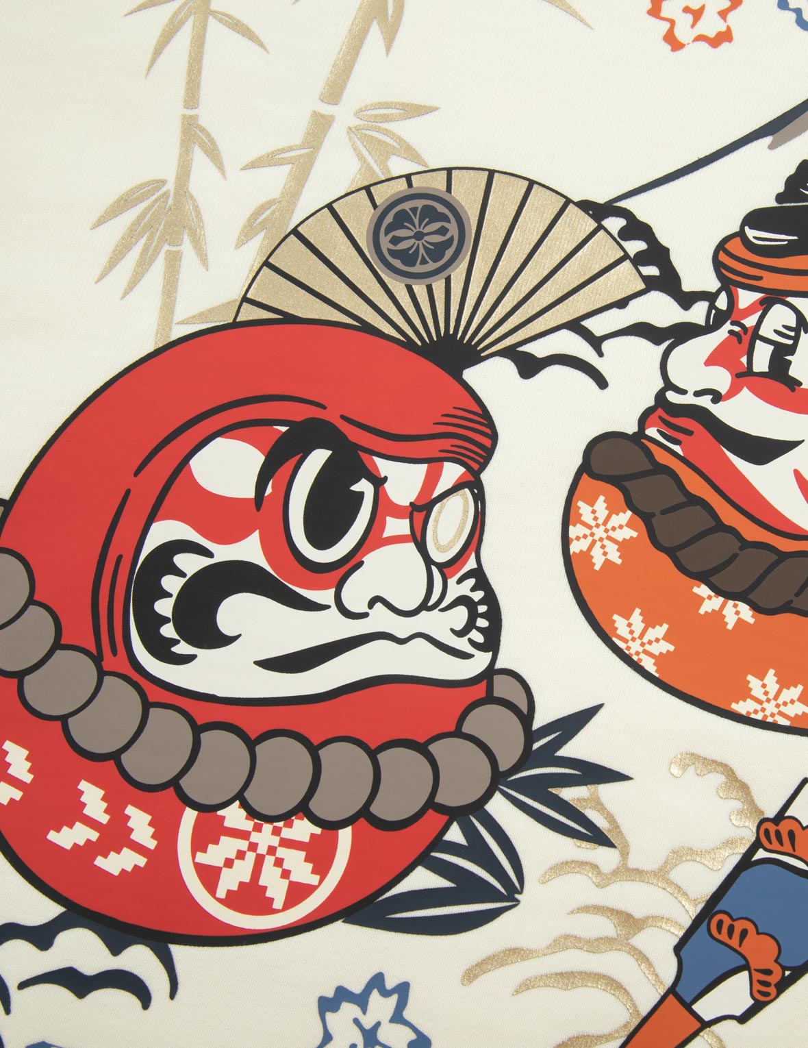 Kumadori Daruma Print Relax Fit Sweatshirt
