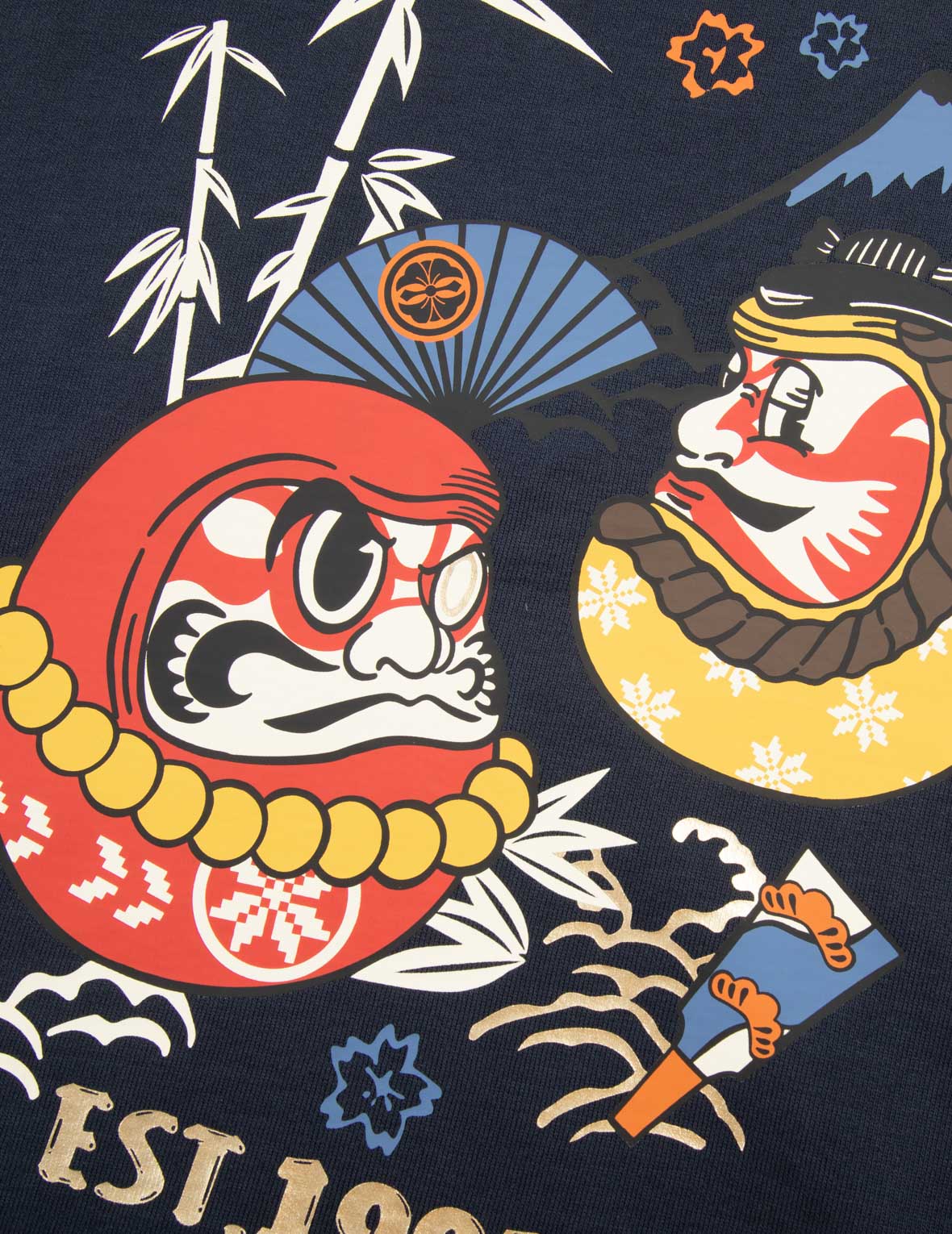 Kumadori Daruma Print Relax Fit Sweatshirt