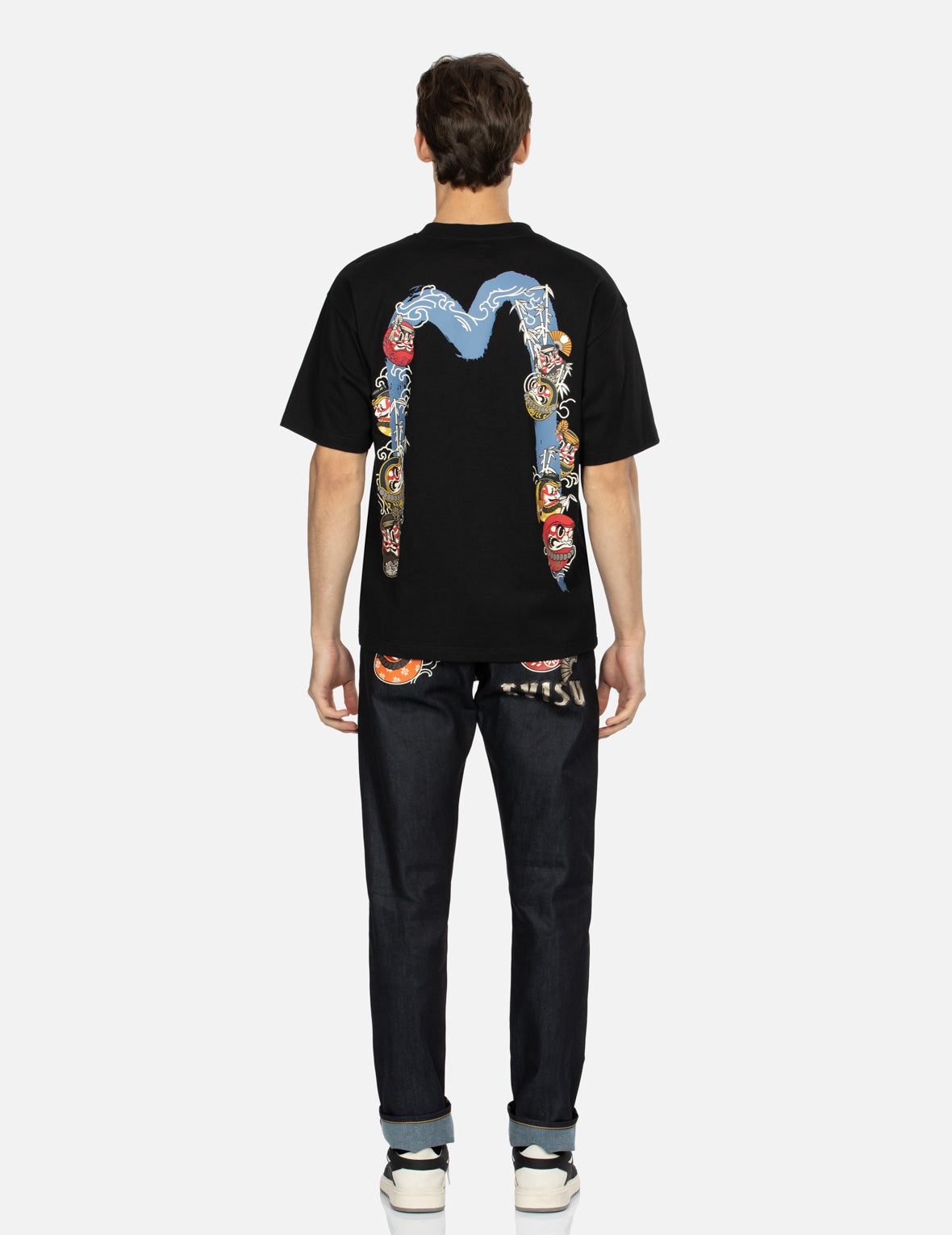 Kumadori Daruma Daicock Print Relax Fit T-shirt