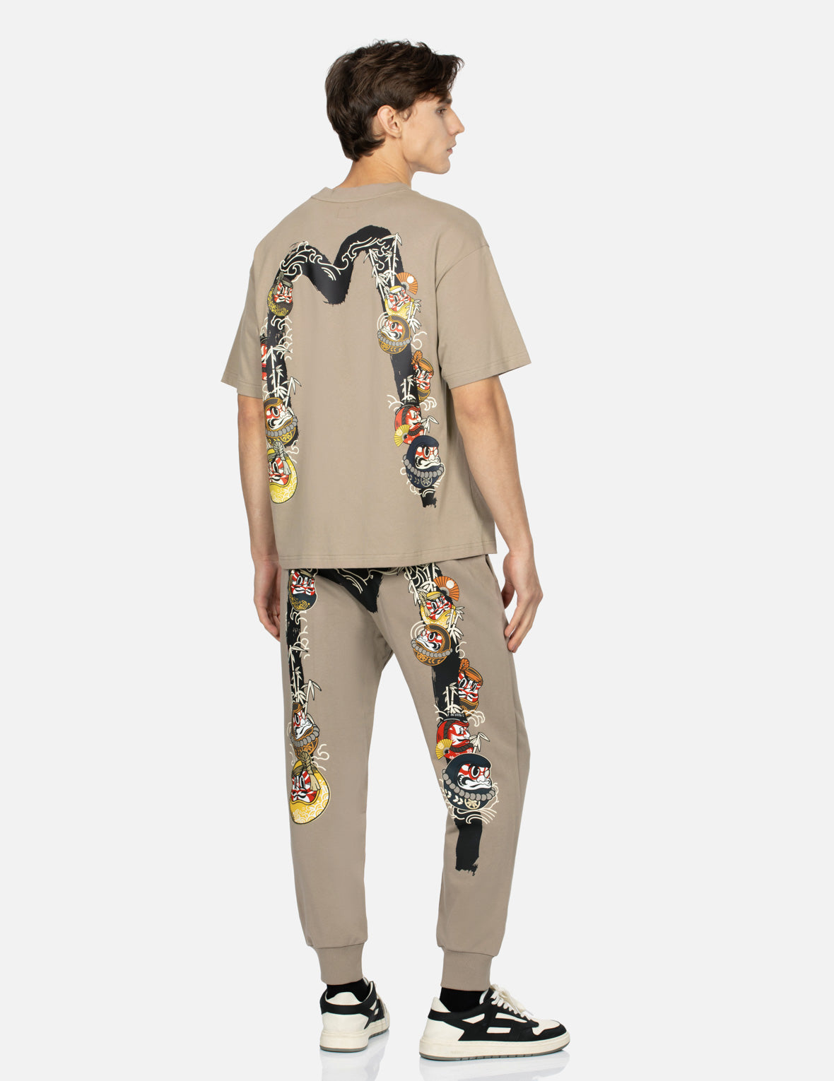 Kumadori Daruma Daicock Print Relax Fit T-shirt