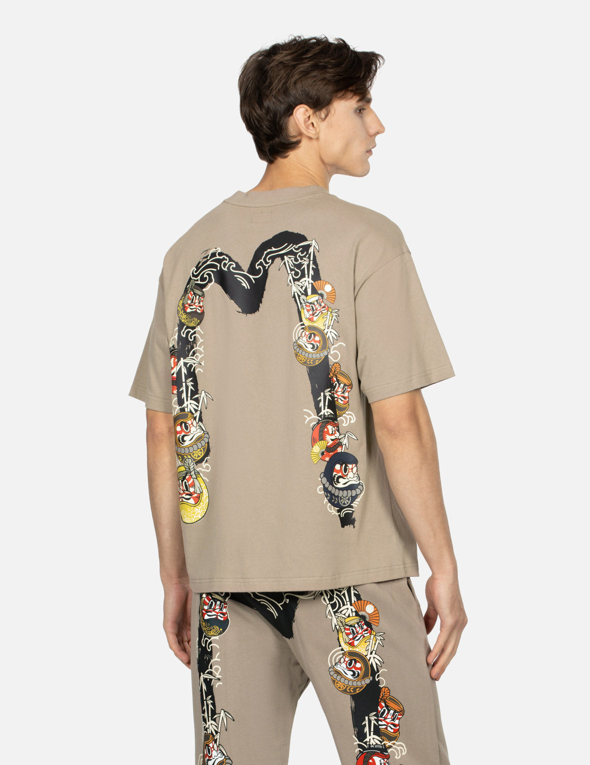 Kumadori Daruma Daicock Print Relax Fit T-shirt