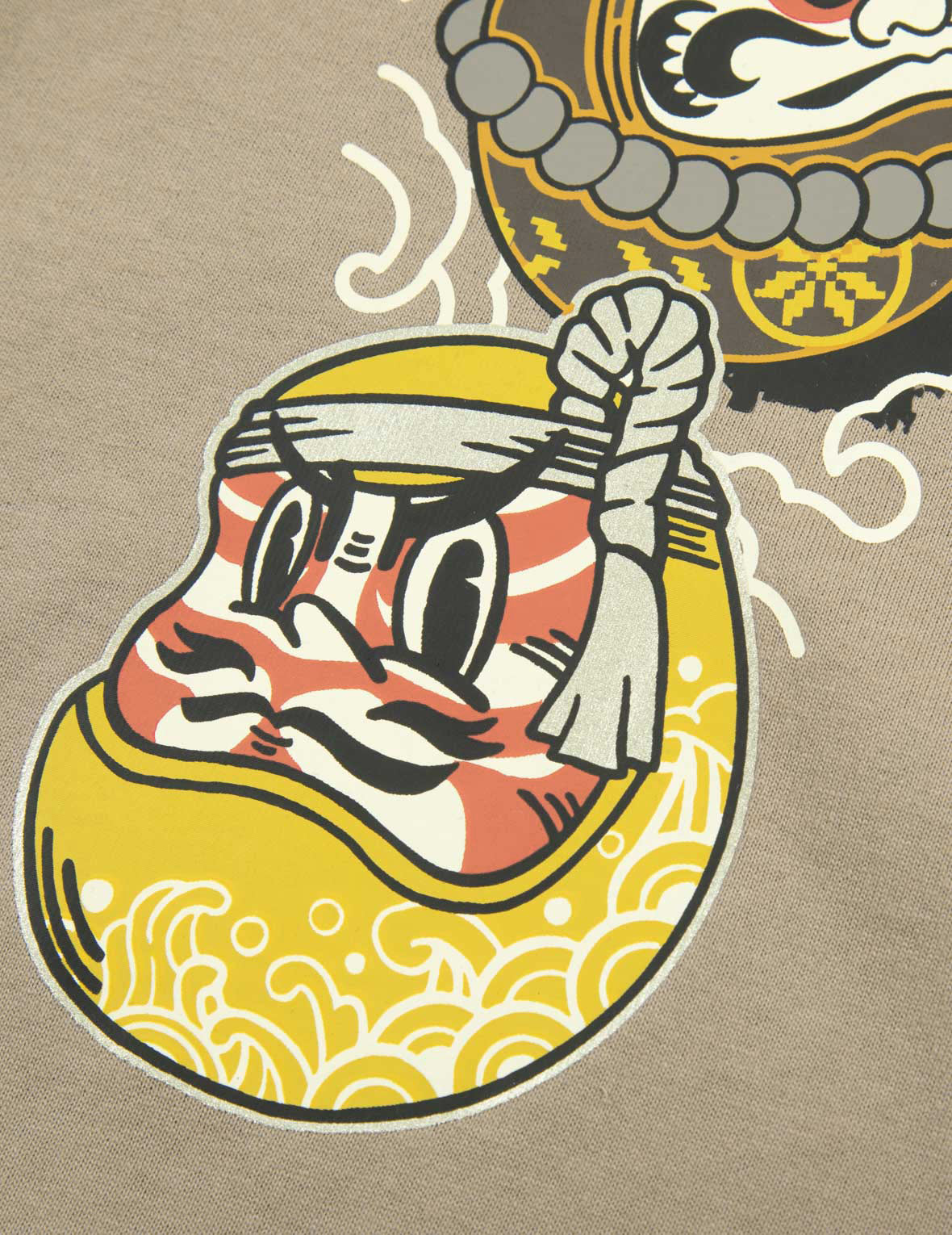 Kumadori Daruma Daicock Print Relax Fit T-shirt