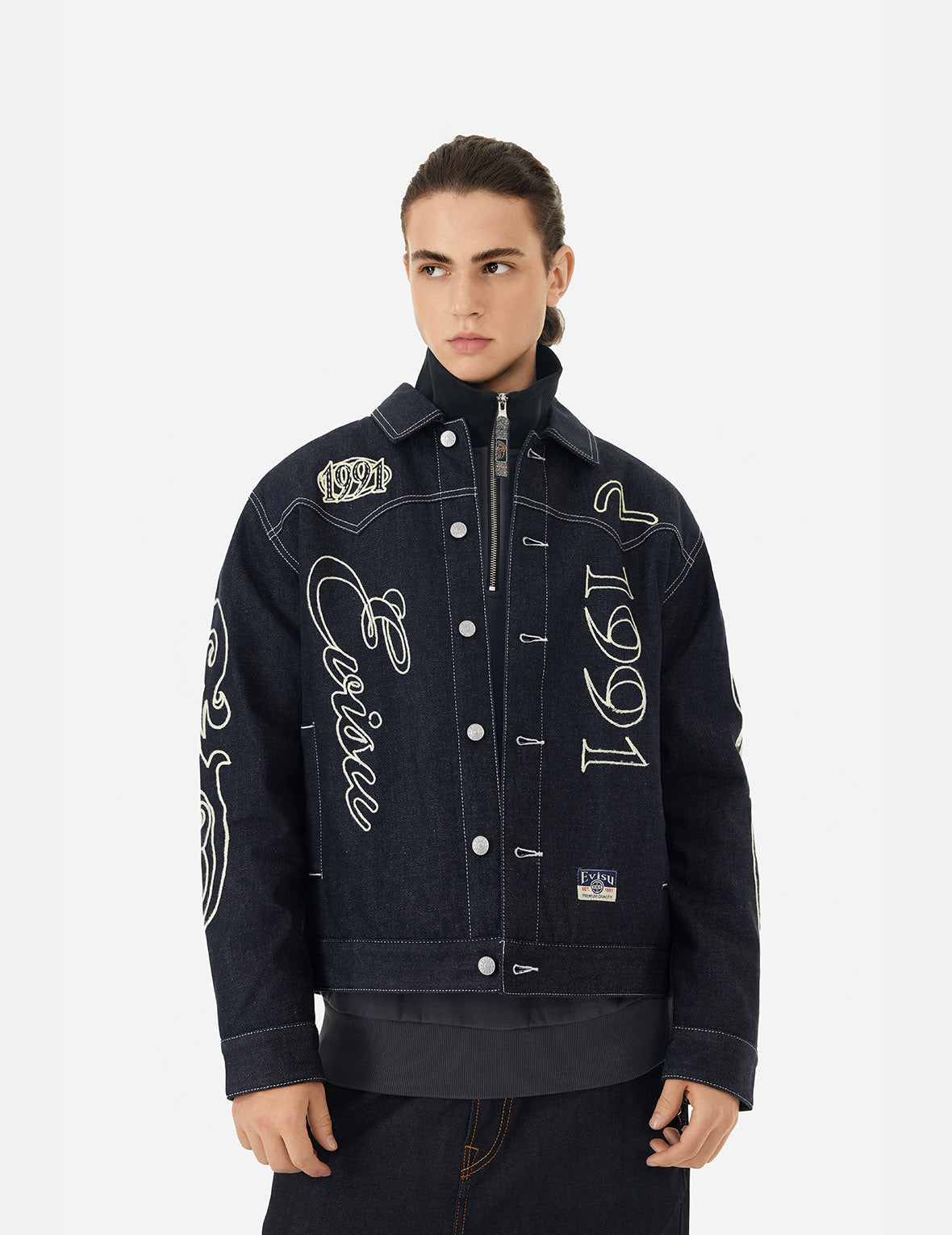 Western Style and Logo Embroidery Denim Jacket