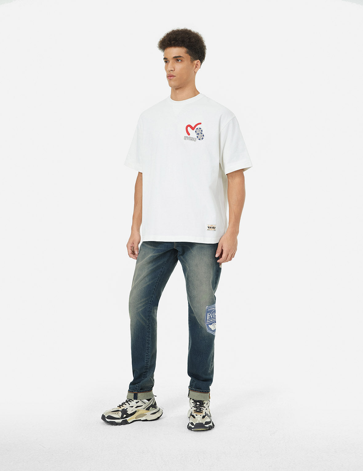 Ebisu Print and Multi-Pocket Taper Fit Jeans #2017