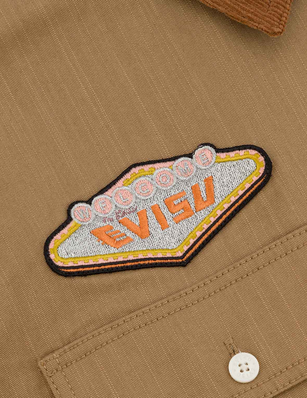 Logo Embroidery and Multi-Pocket Relax Fit Long Sleeve Shirt