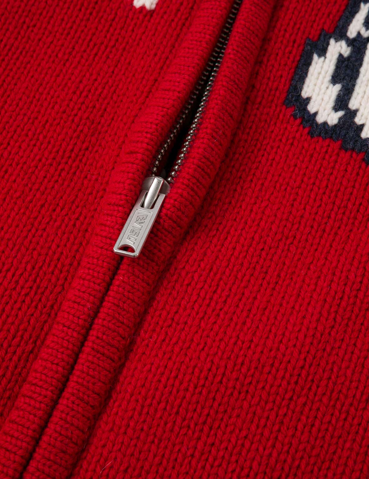 文字绘佛头嵌花宽版休闲编织羊毛外套