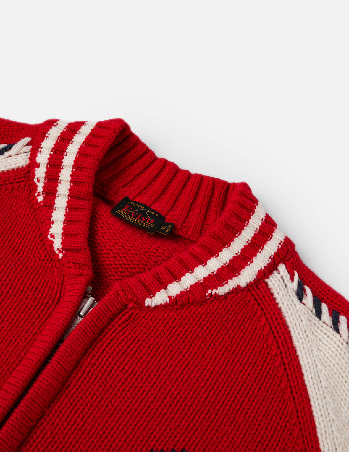 文字绘佛头嵌花宽版休闲编织羊毛外套