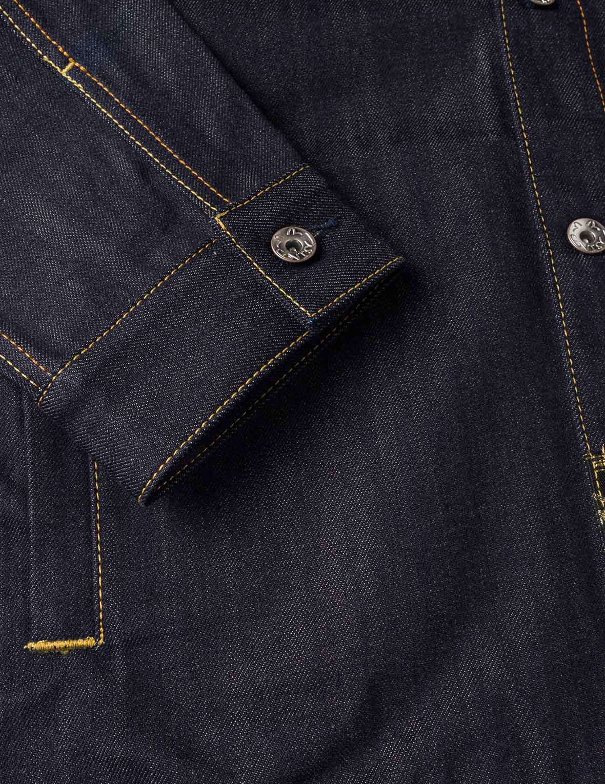 Multi-Pocket with Brocade Patch Relax Fit Denim Jacket