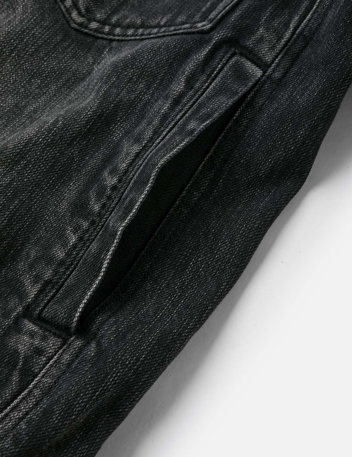 佛头和商标刺绣超宽版中国风水洗牛仔外套