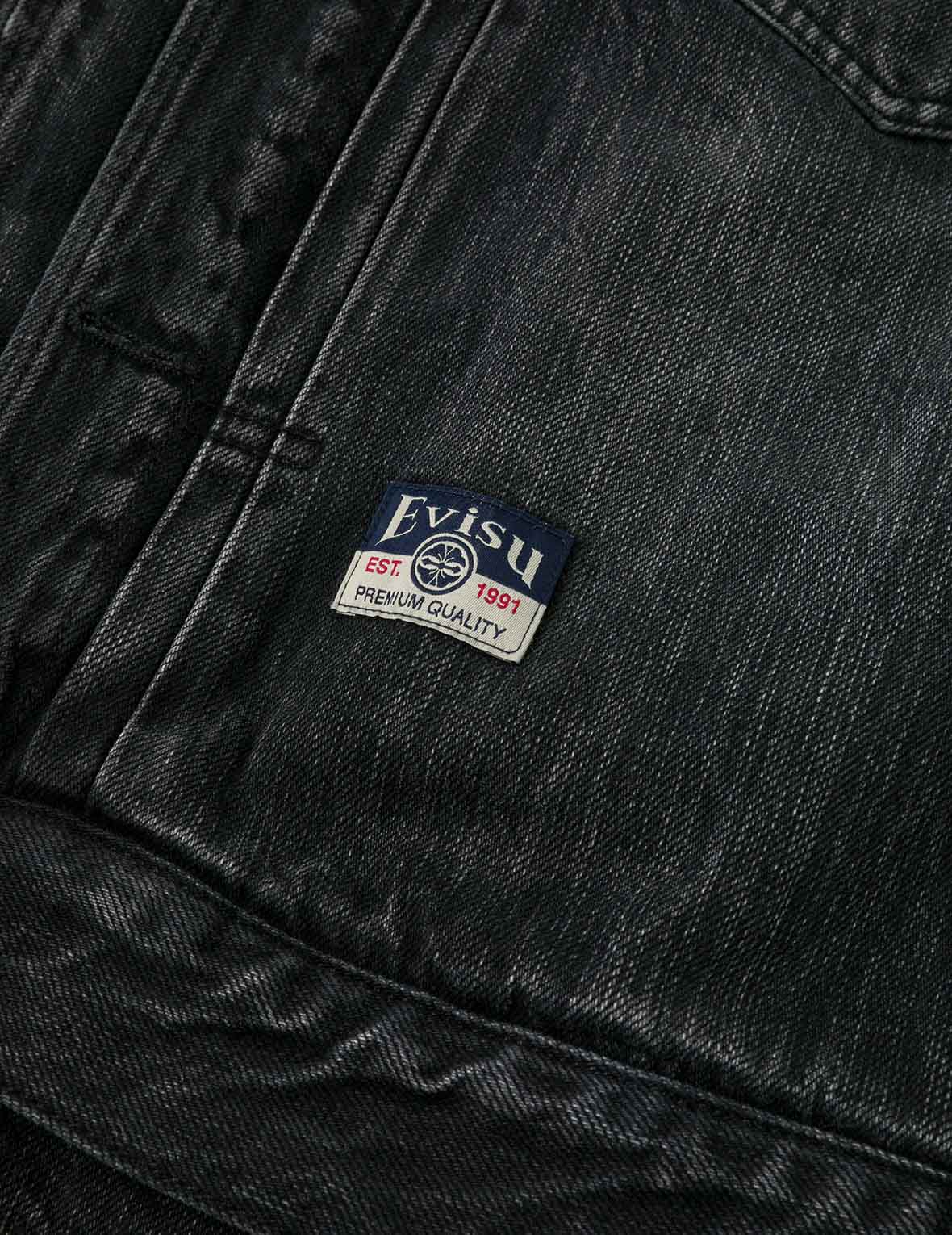 佛头和商标刺绣超宽版中国风水洗牛仔外套